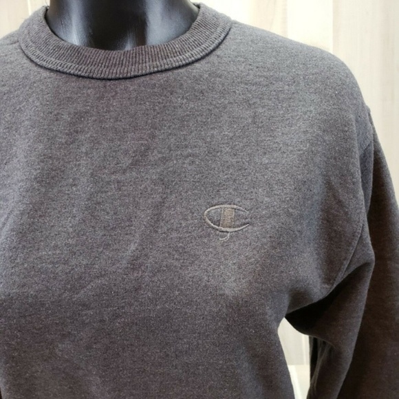 Champion Sweatshirt Women's Small Oversized Charcoal Gray Crew Neck Pullover - Picture 4 of 7